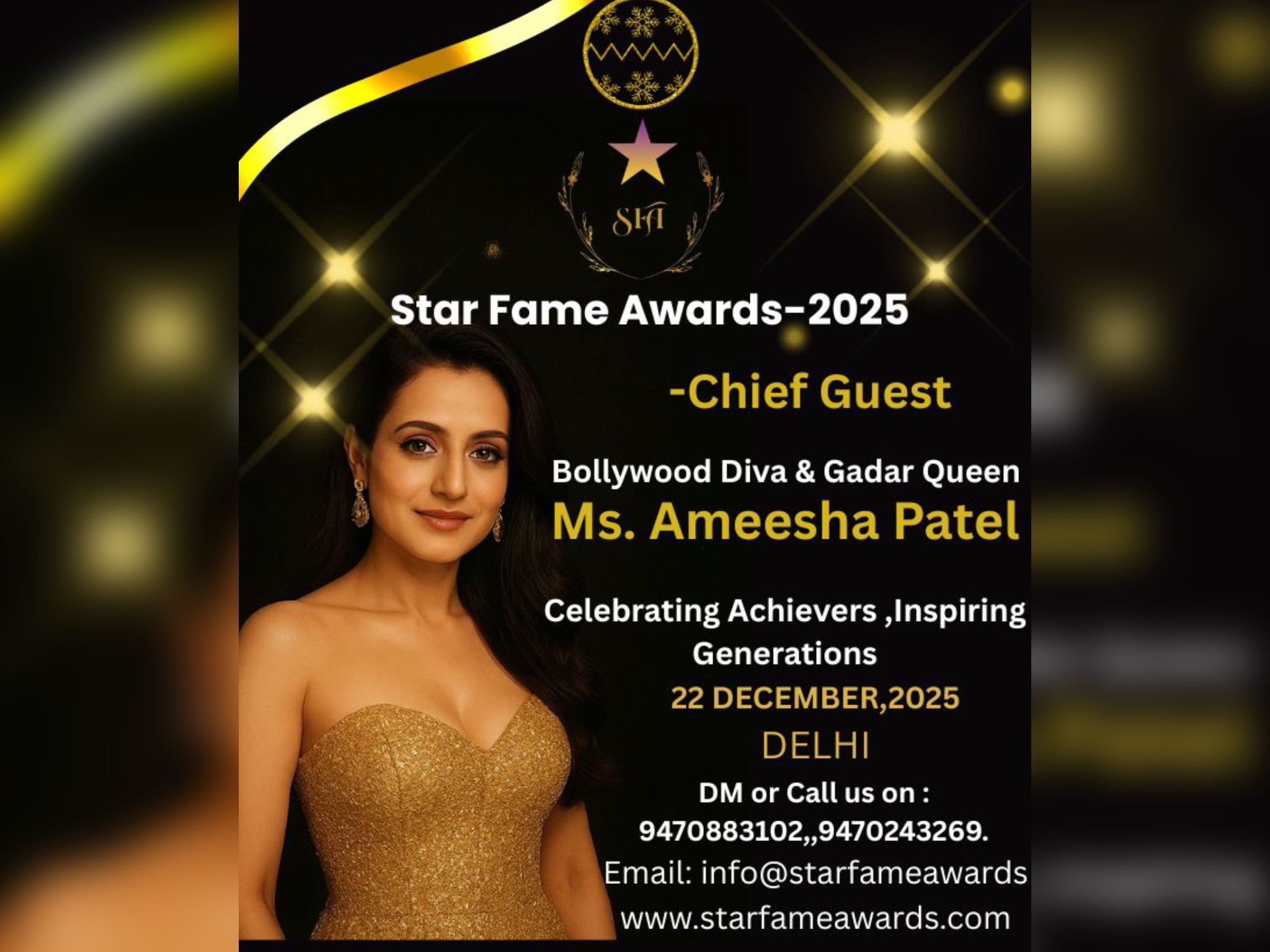 Star Fame Awards 2025: Delhi to Host Exclusive Recognition Night with Celebrity Glamour